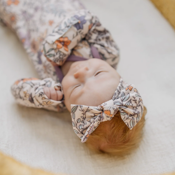 Copper Pearl Flora Knit Headband Bow  - The Attic Boutique