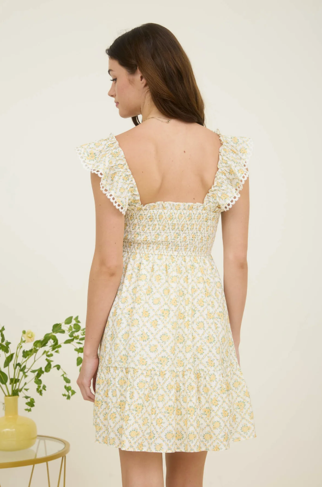 Blu Pepper Yellow Mini Dress  - The Attic Boutique