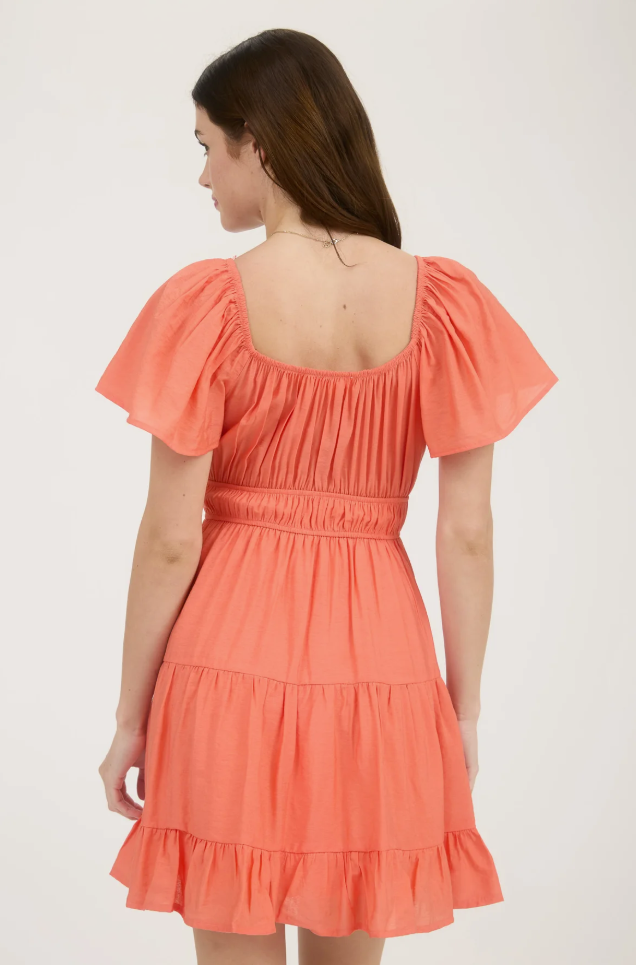 Blu Pepper Coral Mini Dress  - The Attic Boutique