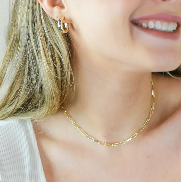 Natalie Wood Design Chain (Paperclip) Layering Necklace in Gold  - The Attic Boutique