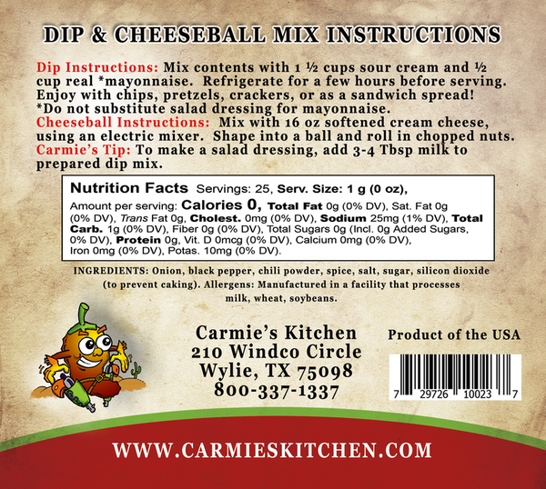 Carmie's Kitchen Chipotle Ranch Dip Mix  - The Attic Boutique