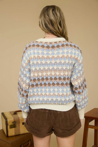 Blu Pepper Cream Multi Sweater  - The Attic Boutique