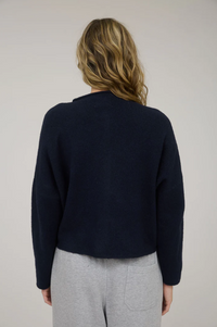 Blu Pepper Navy Knit Cardigan  - The Attic Boutique