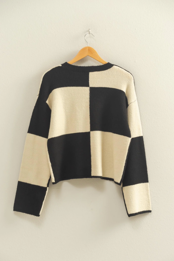 HYFVE Black Checker Sweater  - The Attic Boutique