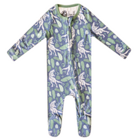 Copper Pearl Jurassic Park Zip-Up Footie  - The Attic Boutique