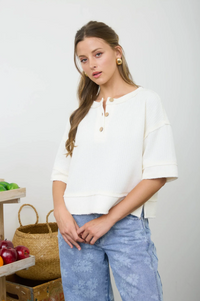 Blu Pepper Nia Raw Edge Top  - The Attic Boutique