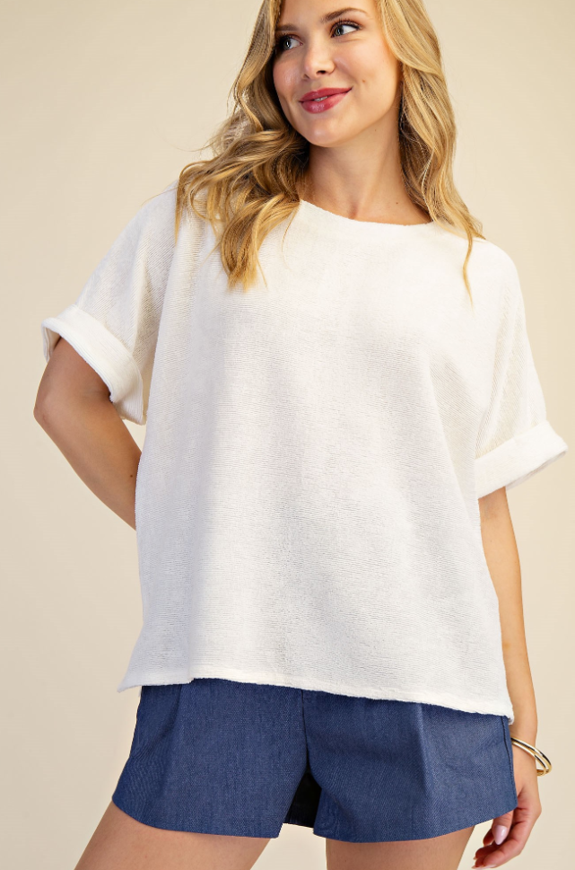 The Attic Boutique Ana White Knit Top  - The Attic Boutique