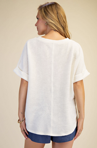 The Attic Boutique Ana White Knit Top  - The Attic Boutique
