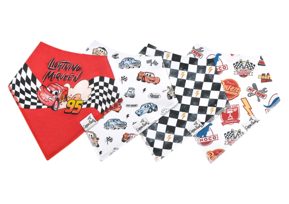 Copper Pearl Pixar Cars Bandana Bib Set  - The Attic Boutique