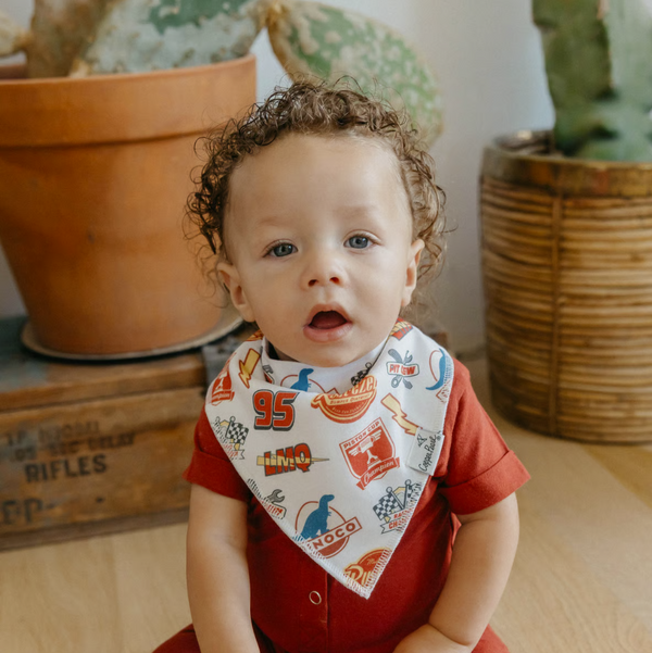 Copper Pearl Pixar Cars Bandana Bib Set  - The Attic Boutique