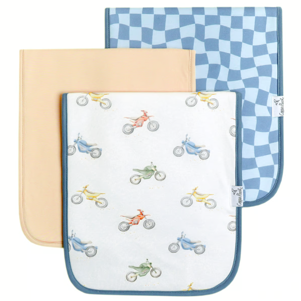 Copper Pearl Ryder Burp Cloth Set (3-Pack)  - The Attic Boutique
