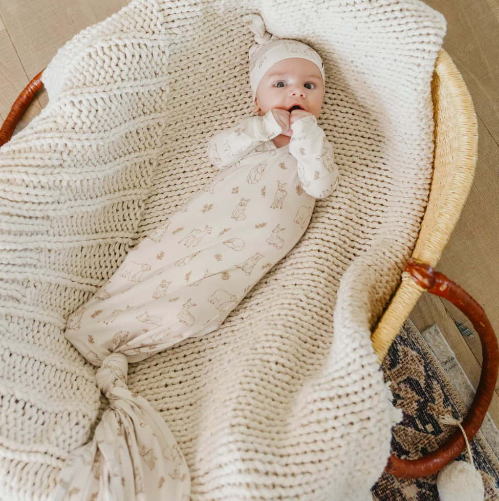 Copper Pearl Dylan Newborn Knotted Gown  - The Attic Boutique