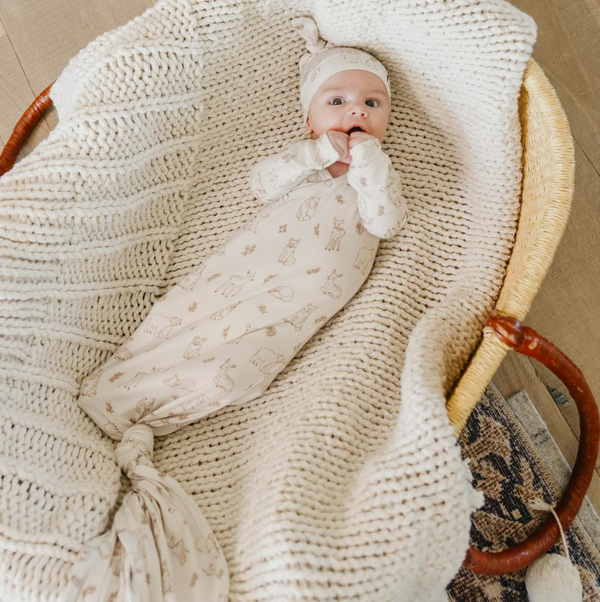 Copper Pearl Dylan Newborn Knotted Gown  - The Attic Boutique