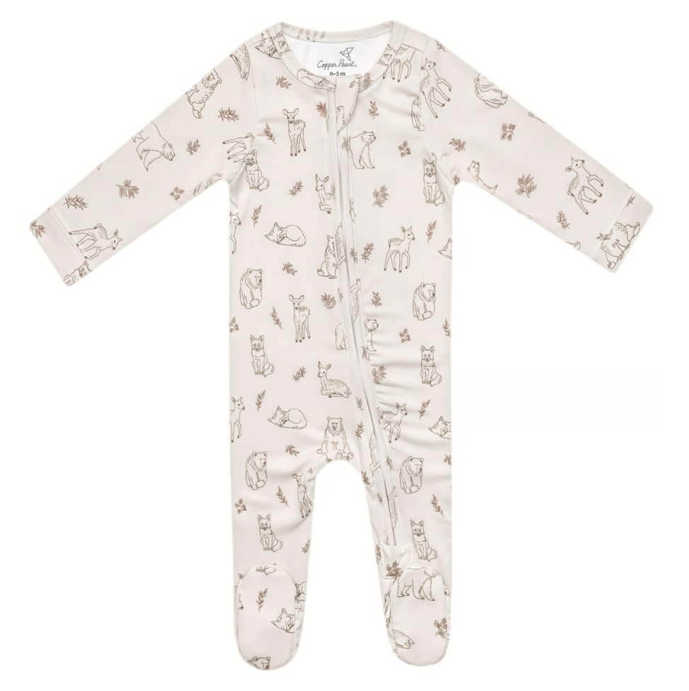 Copper Pearl Dylan Zip-up Footie  - The Attic Boutique