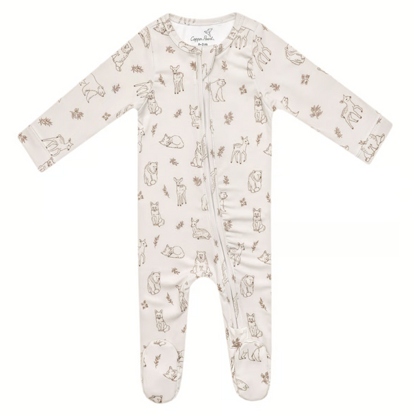 Copper Pearl Dylan Zip-up Footie  - The Attic Boutique