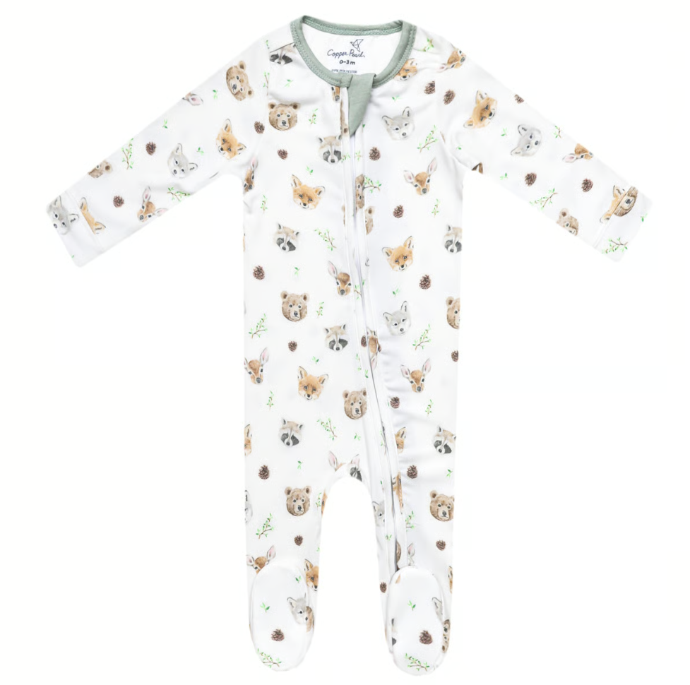 Copper Pearl Wilder Zip-up Footie  - The Attic Boutique