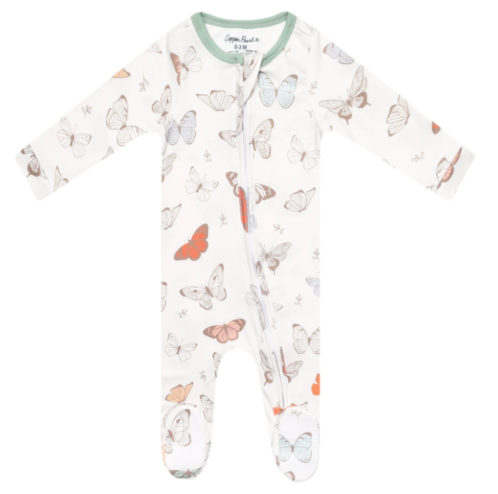 Copper Pearl Luna Zip-up Footie  - The Attic Boutique