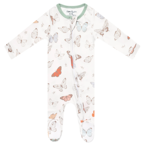 Copper Pearl Luna Zip-up Footie  - The Attic Boutique