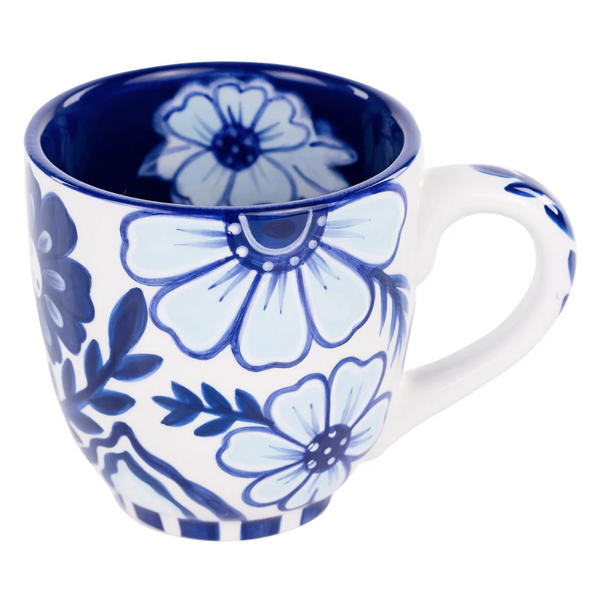 Glory Haus Blue & White Flower Mug  - The Attic Boutique