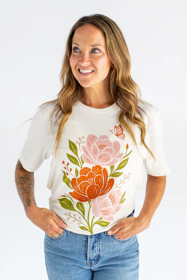 Southern Fried Design Barn Floral Bouquet Shirt  - The Attic Boutique