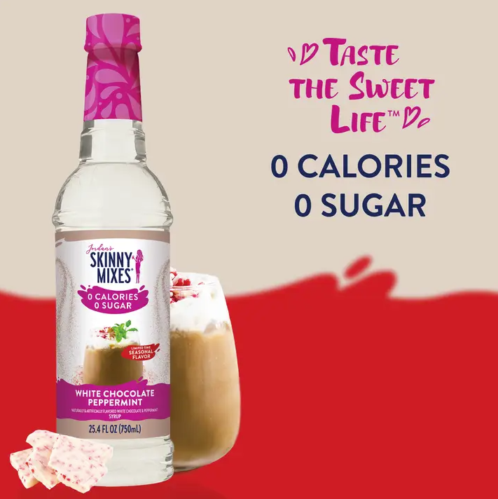 Jordan's Skinny Mixes Sugar Free White Chocolate Peppermint Syrup  - The Attic Boutique