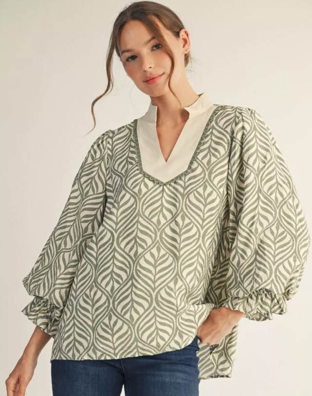 Jodifl Vienna Sage Boho Top  - The Attic Boutique