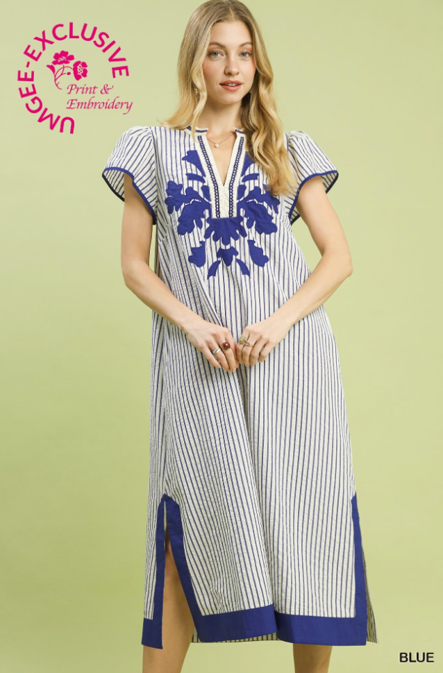 The Attic Boutique Blake Stripe Midi Dress  - The Attic Boutique