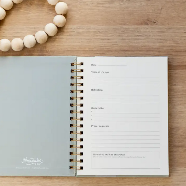The Anastasia Co Prayer Journal Green Linen  - The Attic Boutique