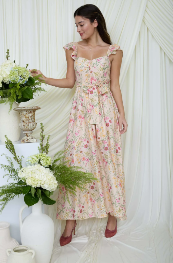 Blu Pepper Aster Floral Midi Dress  - The Attic Boutique