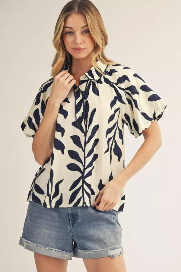 The Attic Boutique Lacey Leaf Blouse  - The Attic Boutique