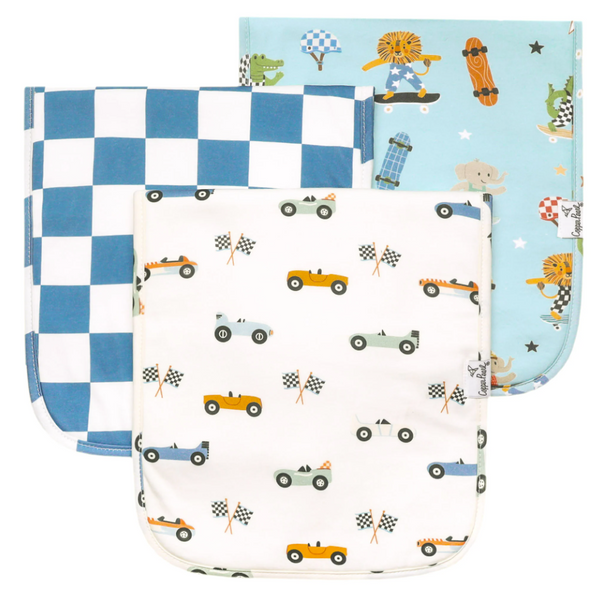 Copper Pearl Speedster Burp Cloth Set  - The Attic Boutique