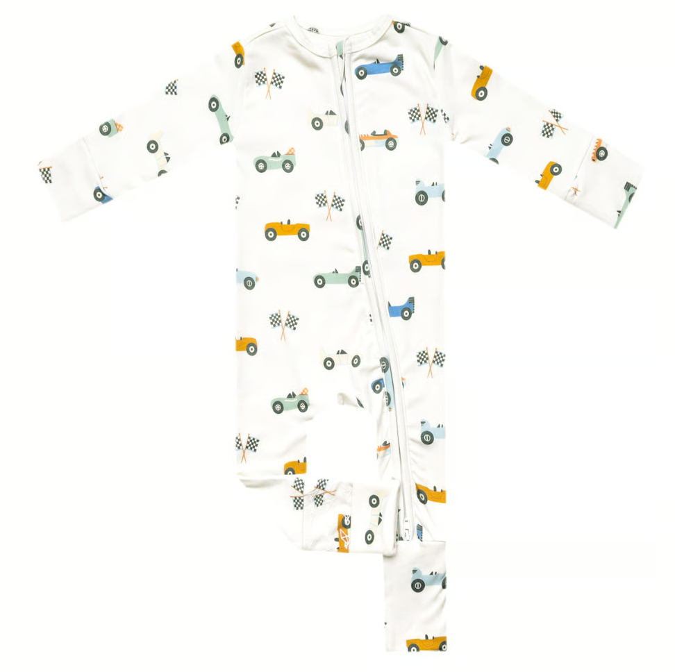 Copper Pearl Speedster Convertible Zip-up Footie  - The Attic Boutique