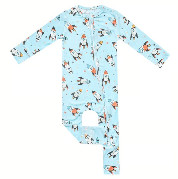 Copper Pearl Rocketeer Convertible Zip-up Footie  - The Attic Boutique