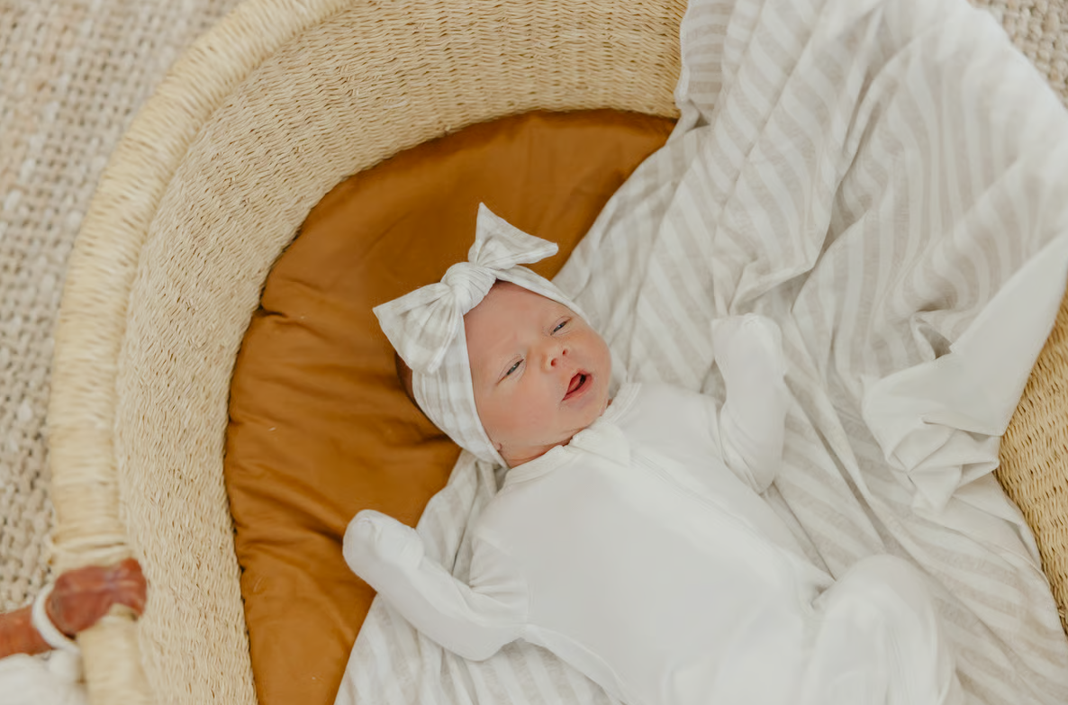 Copper Pearl Coastal Knit Headband Bow  - The Attic Boutique