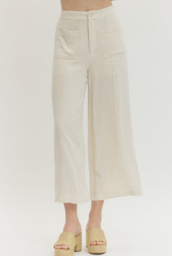 Entro Lena Oatmeal Pants  - The Attic Boutique