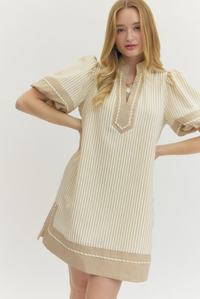 Entro Thea Stripe Mini Dress  - The Attic Boutique