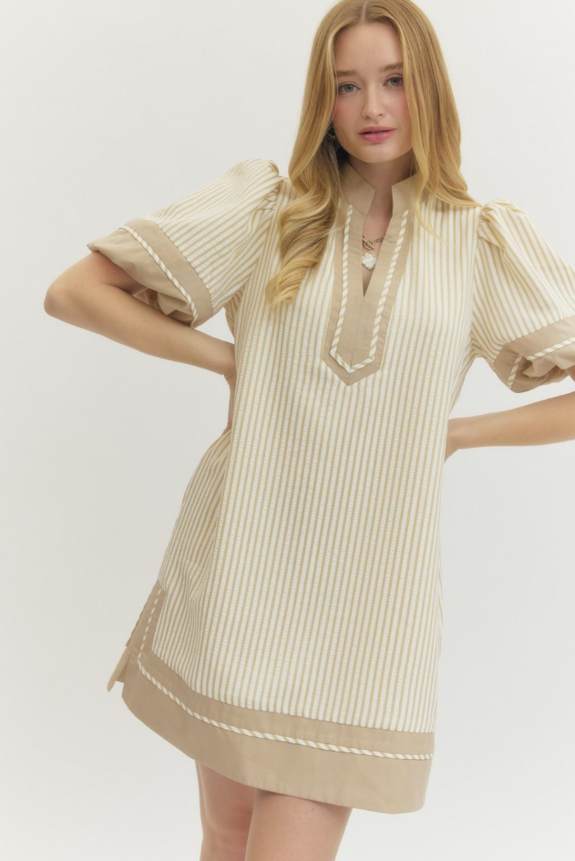 Entro Thea Stripe Mini Dress  - The Attic Boutique