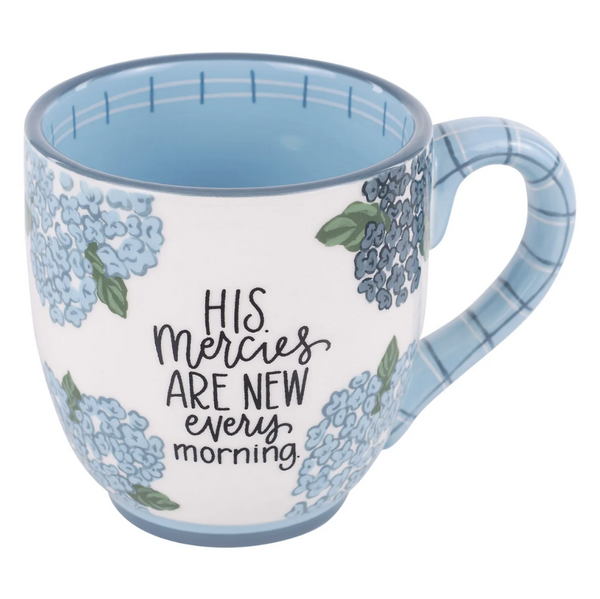 Glory Haus His Mercies Hydrangea Mug  - The Attic Boutique