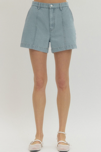 Entro Sky Light Blue Shorts  - The Attic Boutique