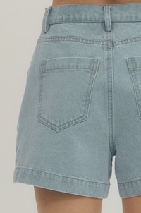 Entro Sky Light Blue Shorts  - The Attic Boutique