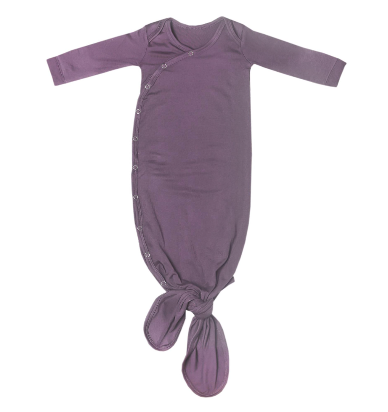 Plum Newborn Knotted Gown