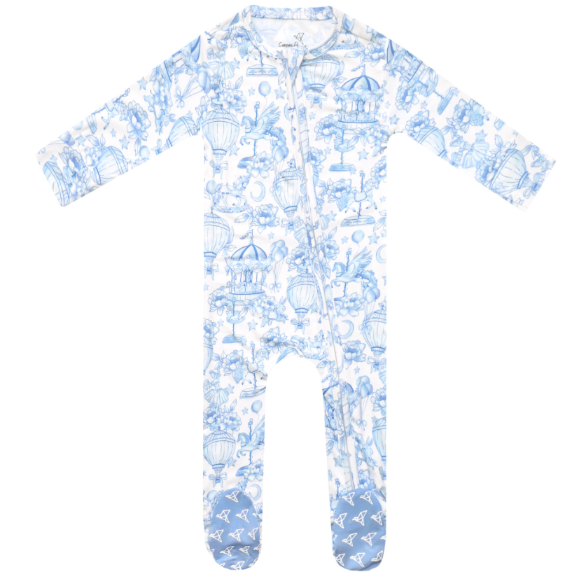 Vintage Carnival Zip Up Footie