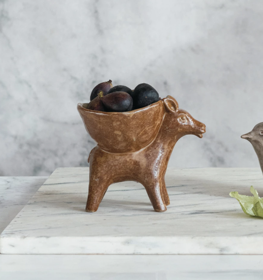 CCOI Stoneware Donkey w/ Bowl, Brown (Each One Will Vary) Serveware - The Attic Boutique