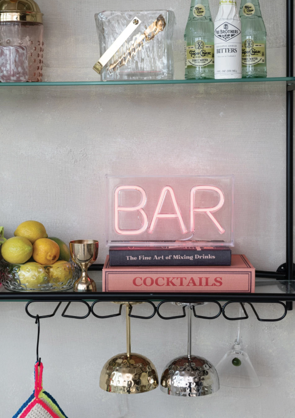 CCOI Plastic LED Neon Light with USB Cord "BAR", Red Hanging Lighting - The Attic Boutique