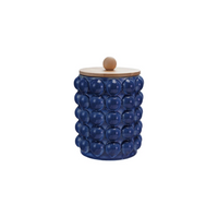 CCOI Stoneware Canister with Raised Dots & Wood Lid  - The Attic Boutique