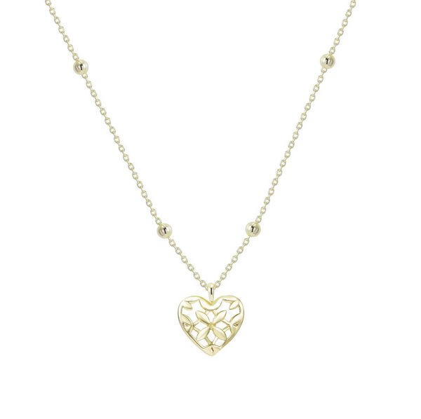 Natalie Wood Design Believer Heart Drop Necklace in Gold  - The Attic Boutique