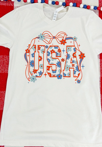 The Attic Boutique USA Bow Vintage Tee  - The Attic Boutique