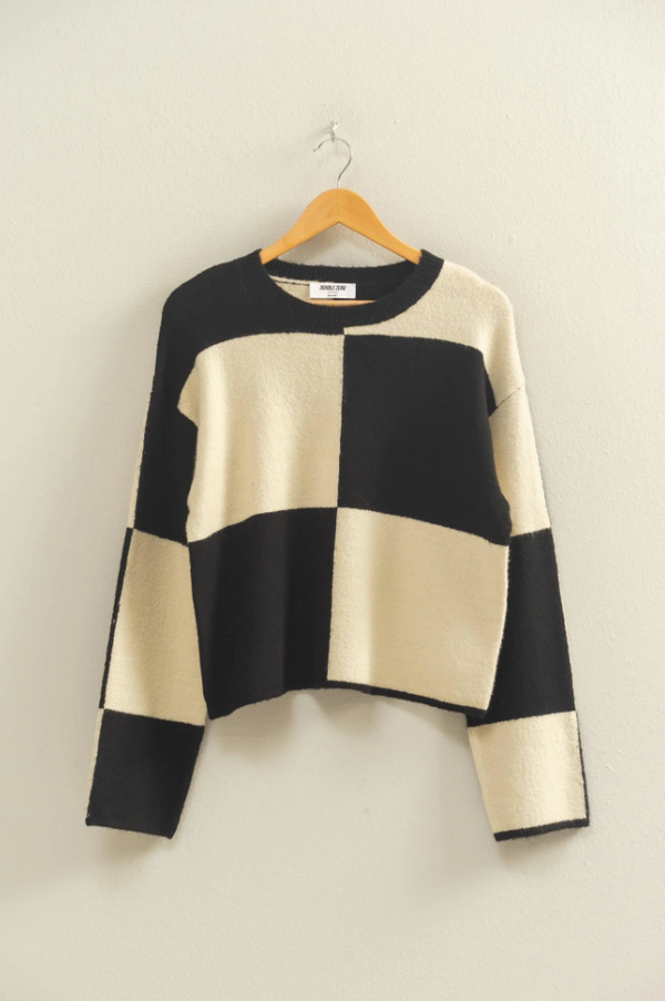 HYFVE Black Checker Sweater  - The Attic Boutique