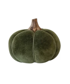 The Attic Boutique Cotton Blend Bouclé/Velvet Pumpkin w/ Wood Stem | Large  - The Attic Boutique