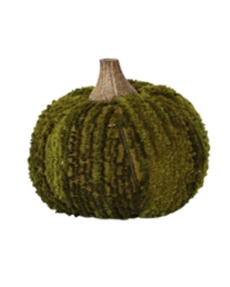 The Attic Boutique Cotton Blend Bouclé/Velvet Pumpkin w/ Wood Stem | Large  - The Attic Boutique